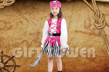 G-0163     Bright Pink Pirate Girl
