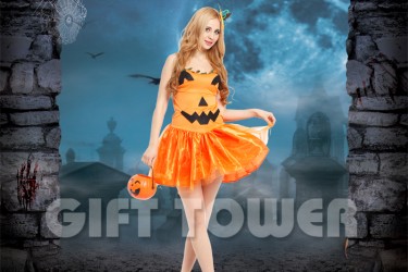 W-0161     Sexy Pumpkin Dress