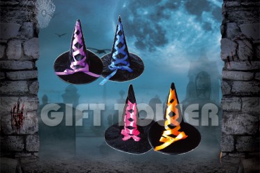 H-0006     14″Witch Hat ( Color-Pink Blue Purple Orange Yellow Red  )